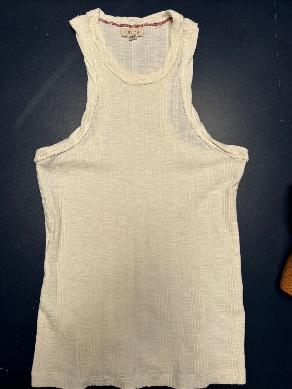 Anthropologie cream racer back tank XS